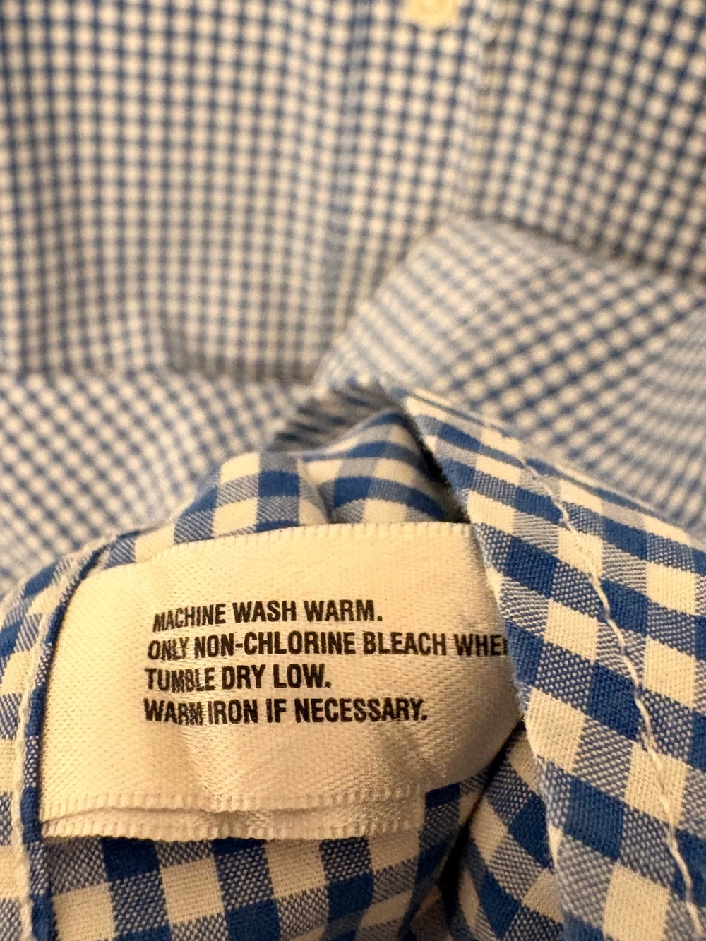 GAP Mens Medium Classic Blue & White Gingham Button-Down Shirt -100% Cotton - Picture 10 of 14